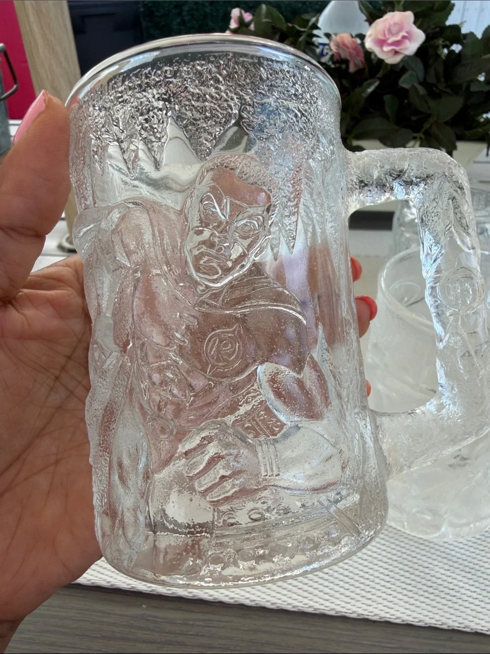 1995 McDonald’s BATMAN FOREVER DC COMICS thick glass set of 5 glass cups